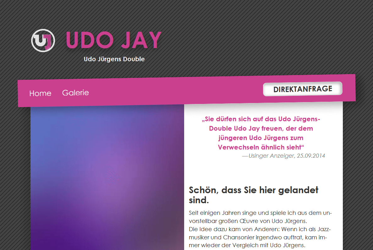 udojay.de Homepage Desktop-Ansicht